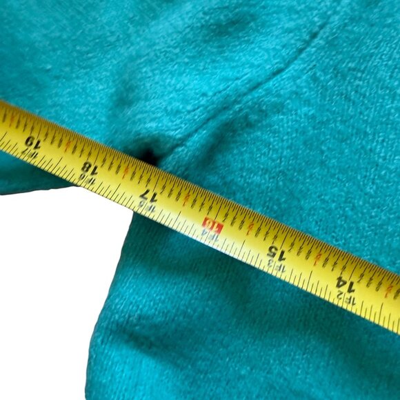 Pinko Teal Blue Sweater knit W Rhinestones Embellished crew neck S small - Picture 6 of 8